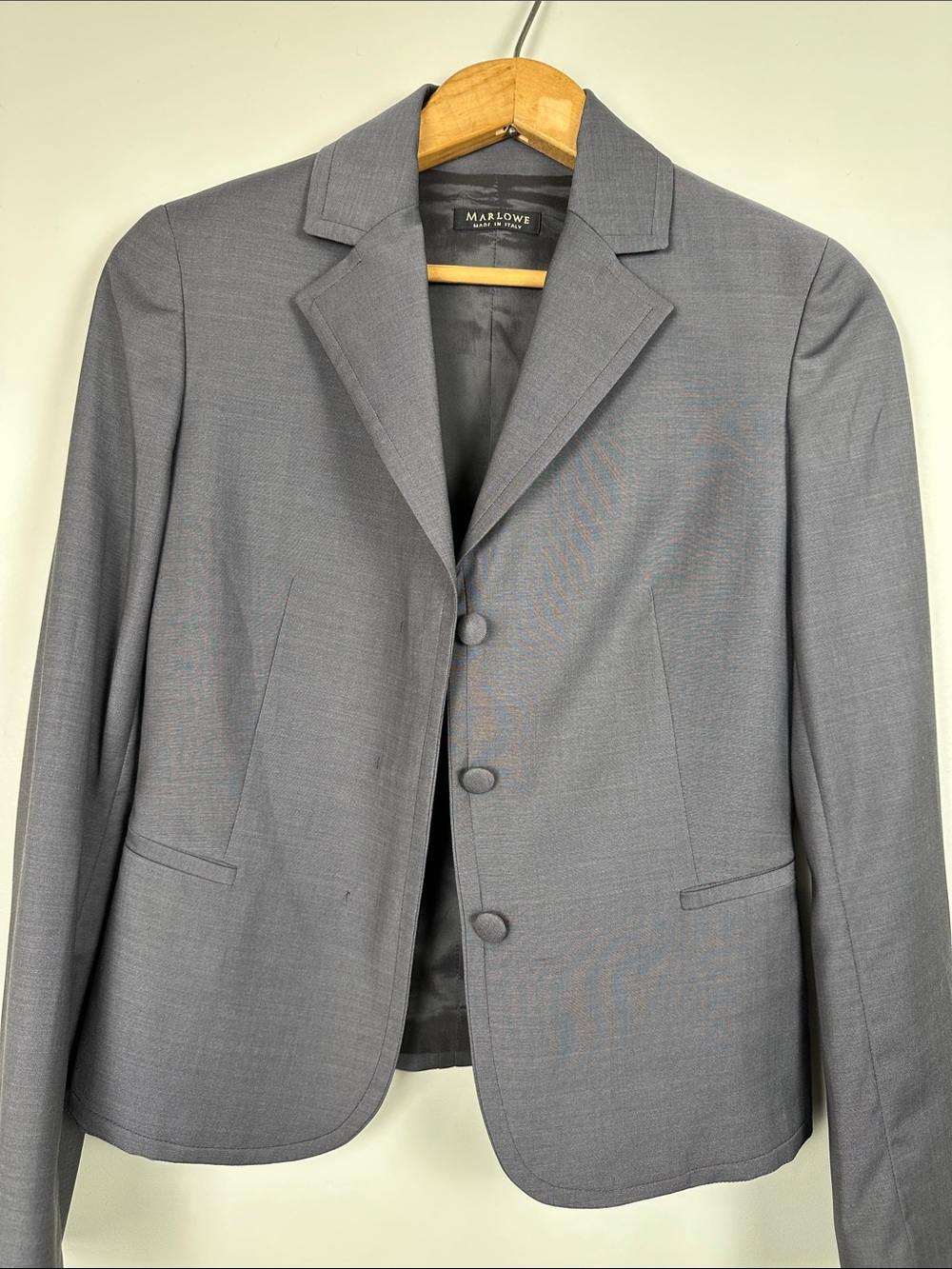 Marlowe wool Italy blazer minimalist gray quiet luxury business casual capsule - Picture 6 of 16